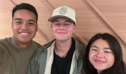 Cadets Benedetto, Brown, and Tjhan (left to right).